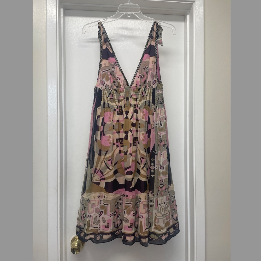 NICOLE MILLER Silk Print Dress